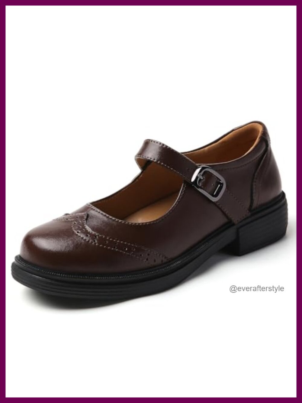 Mary Jane Flats Non-Slip Leather Platform Work Office Dress Shoes